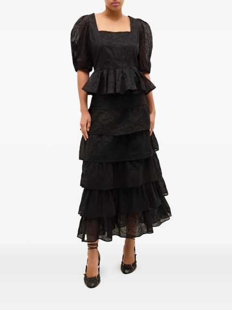 Marie Oliver Christie tiered skirt - Black