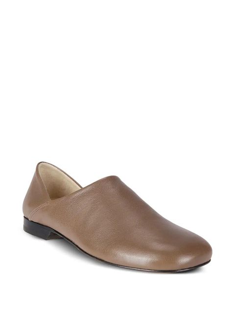LEMAIRE leather slippers - Brown