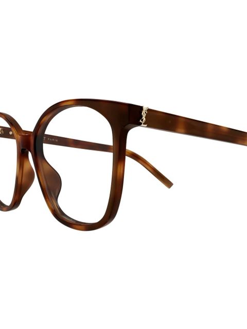 Saint Laurent Eyewear geometric-frame glasses - Brown - zdjęcie produktu nr 2