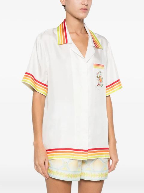 Casablanca stripe-detailing shirt - White