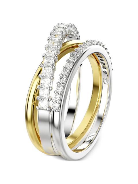 Swarovski Hyperbola engraved logo crystal ring - Gold - zdjęcie produktu nr 1