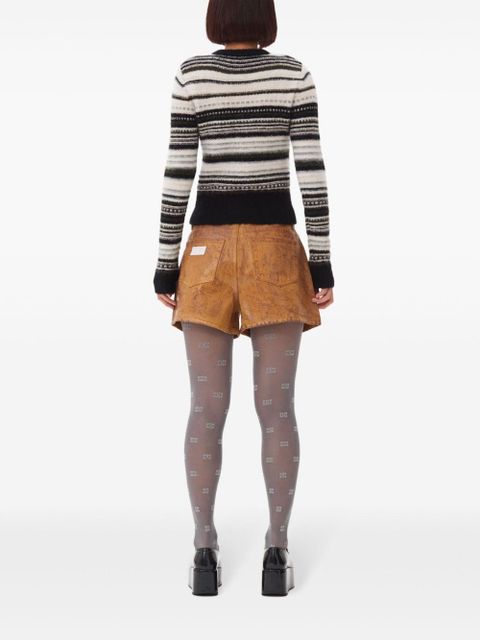 GANNI V-neck striped cardigan - Black