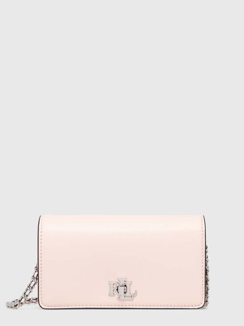 Lauren Ralph Lauren torebka skórzana kolor różowy 432935226