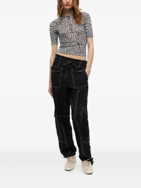 GANNI patterned-jacquard top - Black - zdjęcie produktu nr 2