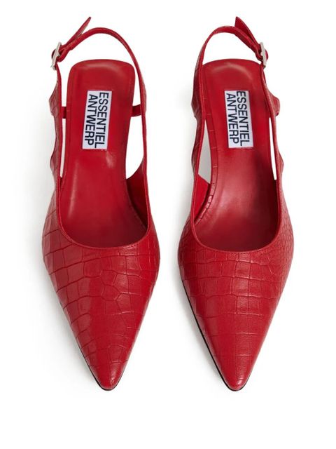 Essentiel Antwerp crocodile-effect heeled pumps - Red