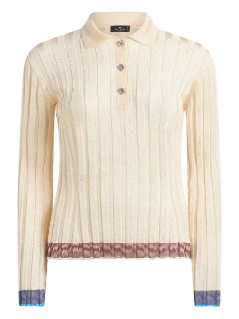 ETRO ribbed polo shirt - Neutrals - zdjęcie produktu nr 1