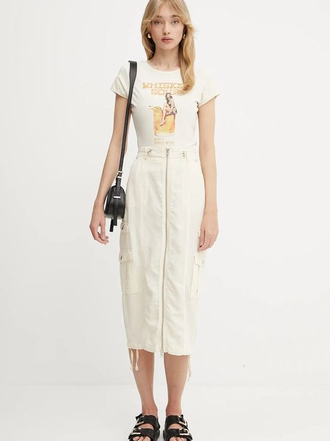 Guess spódnica z domieszką lnu CASEY - zdjęcie produktu nr 2