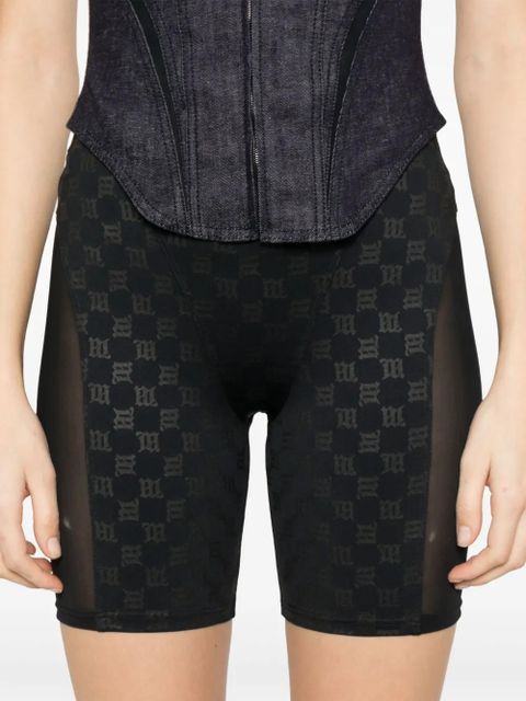 MISBHV monogram-print biker shorts - Black