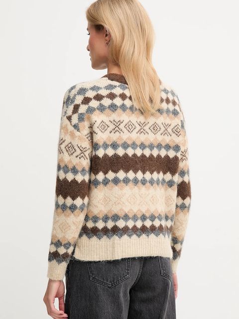 Pepe Jeans sweter z dodatkiem wełny damski kolor brązowy ciepły PL7000039 - zdjęcie produktu nr 2