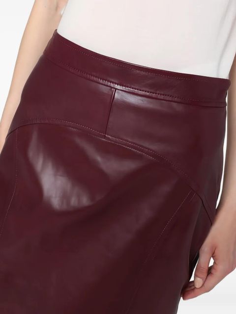 Max Mara leather pencil skirt - Red