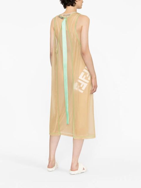 FENDI Fendi Roses sleeveless midi dress - Neutrals