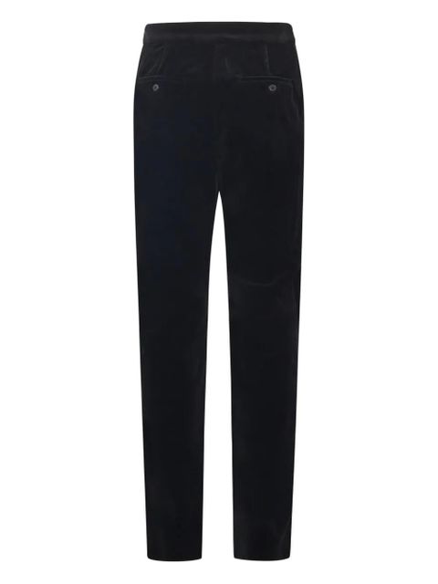 Max Mara velvet-texture side-stripe trousers - Black