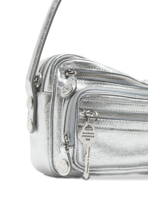 Acne Studios Camero Party metallic-finish shoulder bag - Silver