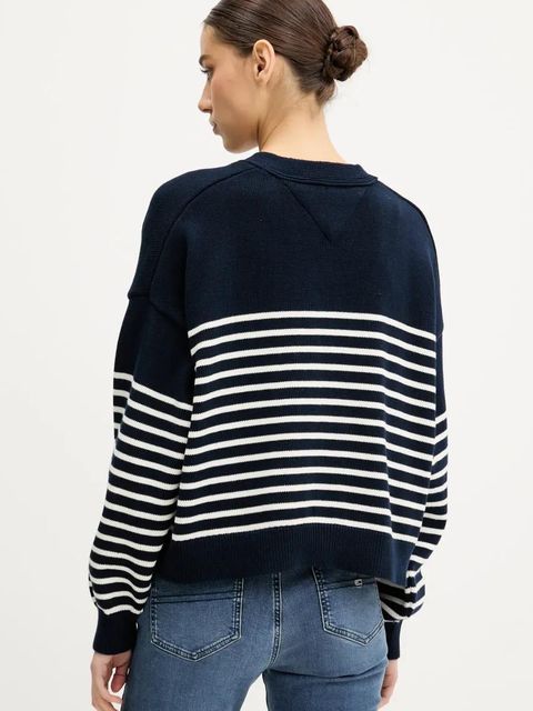 Tommy Jeans kardigan bawełniany kolor granatowy DW0DW20257