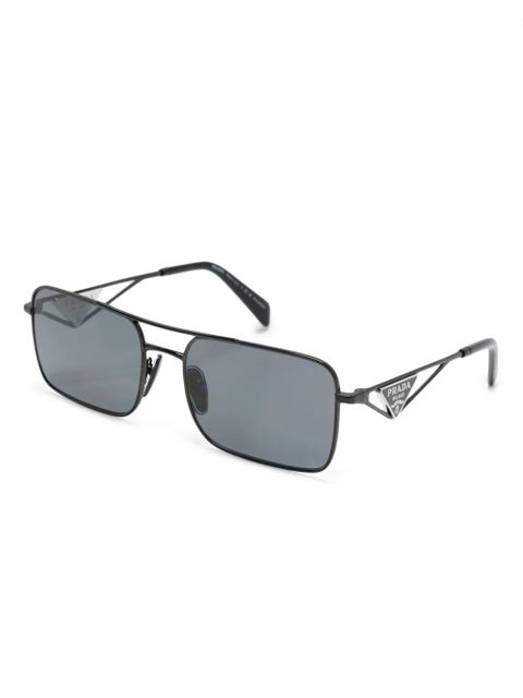 Prada Eyewear triangle-logo rectangle-frame sunglasses - Black - zdjęcie produktu nr 2