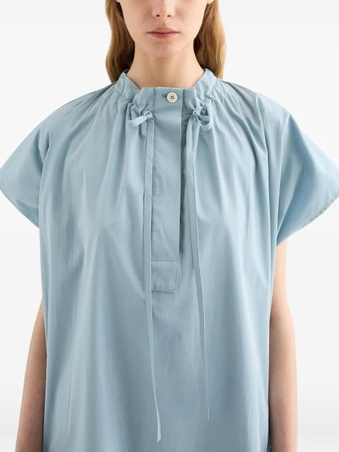 Jil Sander midi collar drawstring poplin dress - Blue - zdjęcie produktu nr 2