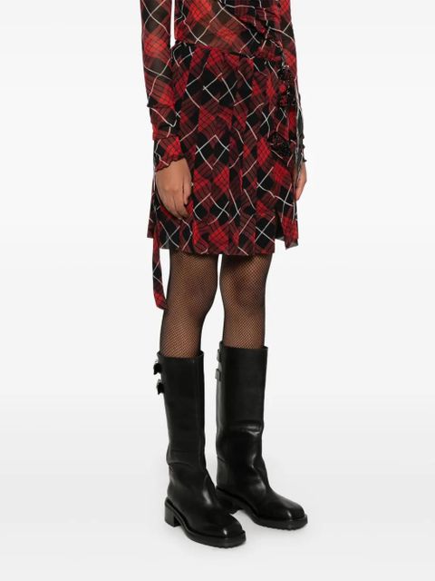 Jean Paul Gaultier plaid-check mini skirt - Red