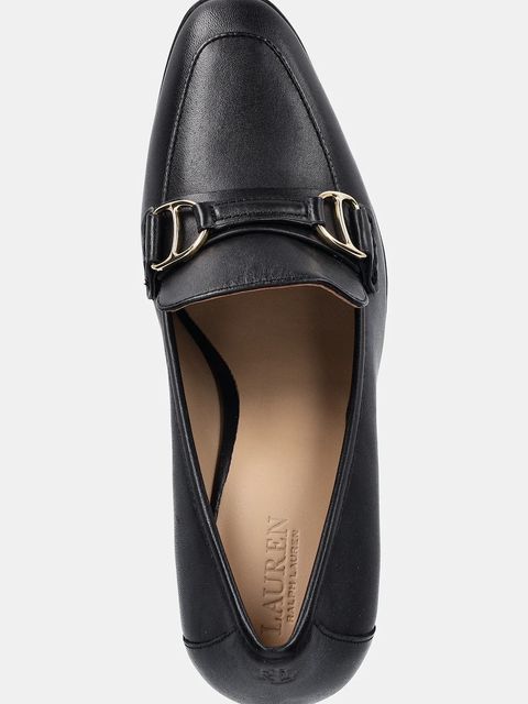 Lauren Ralph Lauren czółenka skórzane Tasha Tl kolor czarny na słupku 802P04169001