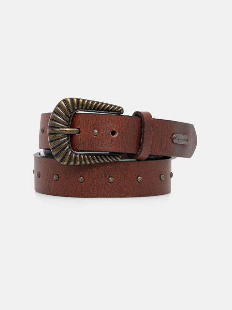 Pepe Jeans pasek skórzany damski kolor brązowy PL020869 - zdjęcie produktu nr 1