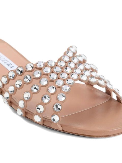 Aquazzura crystal-embellished strap sandals - Neutrals