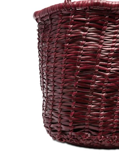 DRAGON DIFFUSION braided leather bucket bag - Red