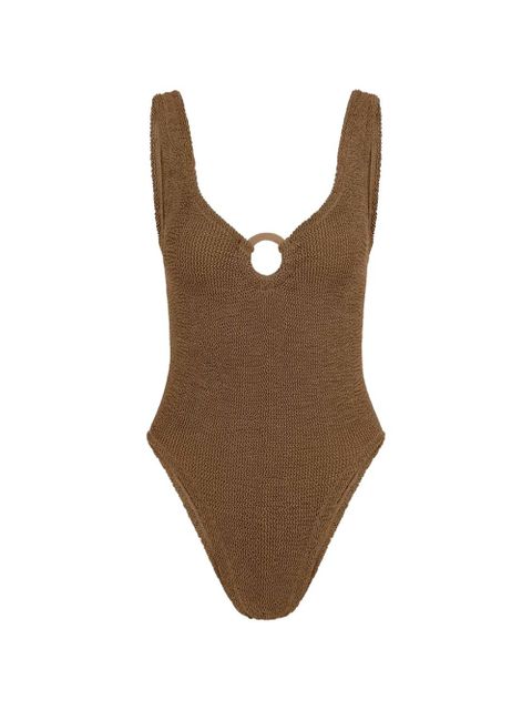 Hunza G Celine ring-detail swimsuit - Brown - zdjęcie produktu nr 1