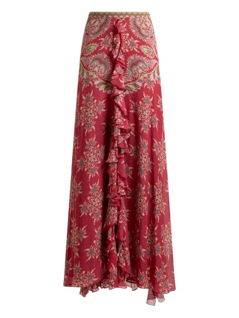 ETRO paisley-print high-rise skirt - Red - zdjęcie produktu nr 1
