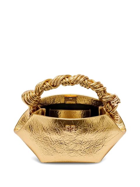 GANNI twisted-handle tote bag - Gold