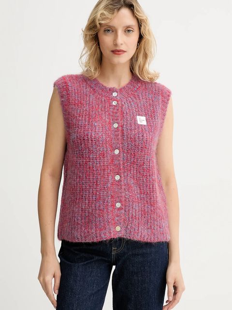 American Vintage kamizelka z dodatkiem wełny damski kolor różowy ciepły EAST19MM - zdjęcie produktu nr 1