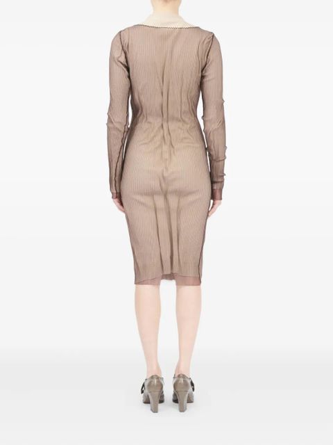 MM6 Maison Margiela ribbed buttoned cardigan dress - Neutrals