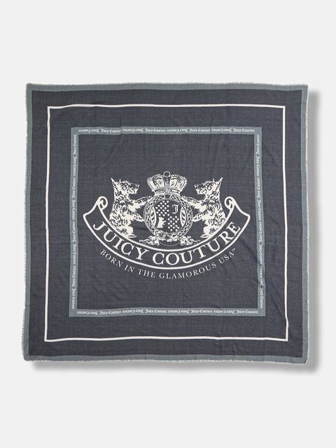 Juicy Couture chusta Pashmina damska kolor czarny wzorzysta AIJFO8612WPO