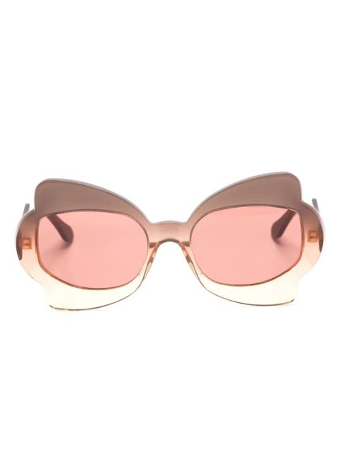 Marni Eyewear Monumental Gate oversize-frame sunglasses - Brown - zdjęcie produktu nr 1