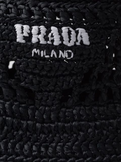Prada logo-jacquard crochet bucket hat - Black - zdjęcie produktu nr 2