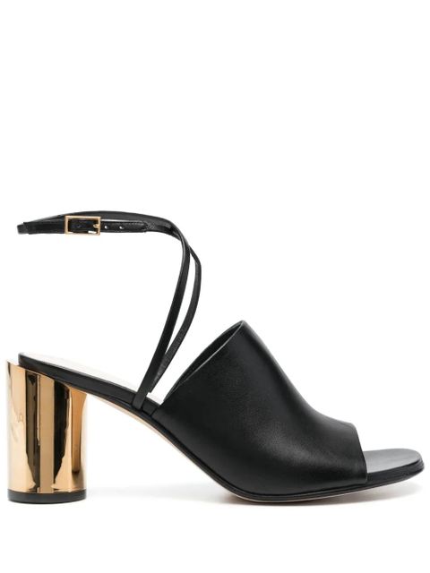 Lanvin metallic-heel 75mm leather sandals - Black - zdjęcie produktu nr 1