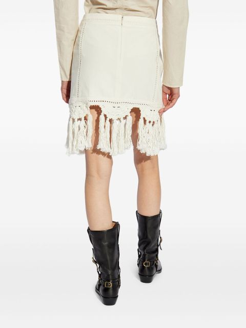 ISABEL MARANT Sandra macramé mini skirt - White