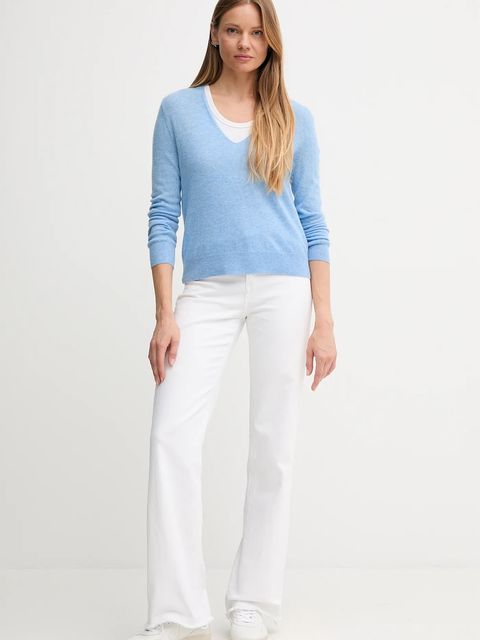 United Colors of Benetton sweter wełniany damski kolor niebieski lekki 1002D401Y - zdjęcie produktu nr 2