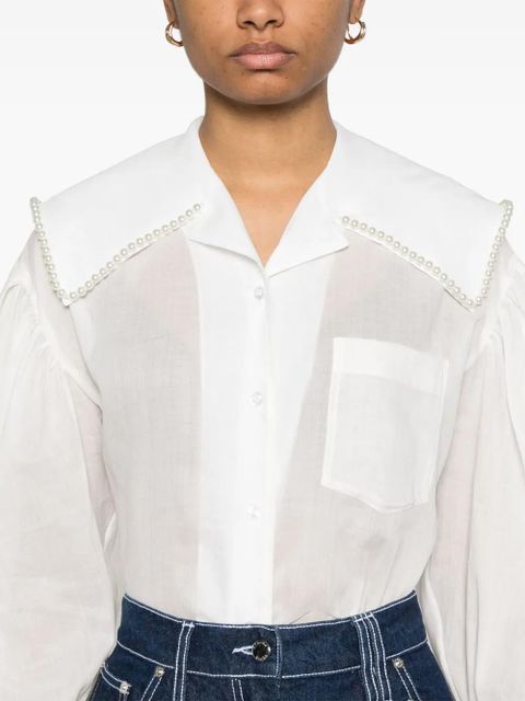 Simone Rocha sailor-collar puff-sleeves shirt - White
