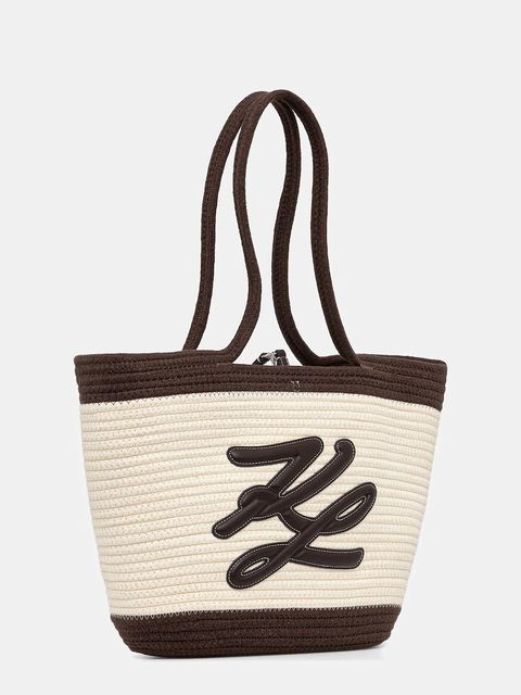 Karl Lagerfeld torebka bawełniana K/AUTOGRAPH kolor beżowy B1W46080