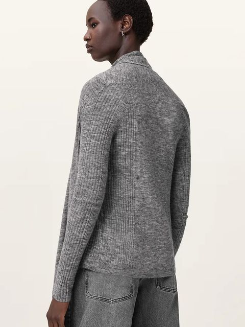 AllSaints kardigan z domieszką wełny HARPER damski kolor szary lekki W052KC - zdjęcie produktu nr 2