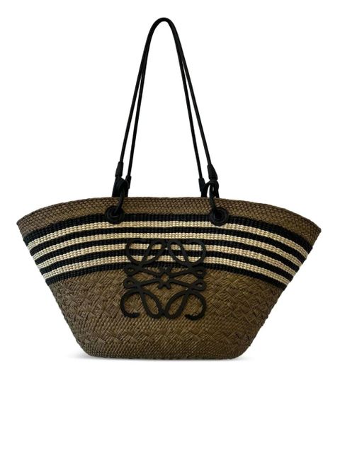 LOEWE striped anagram basket bag - Brown - zdjęcie produktu nr 2