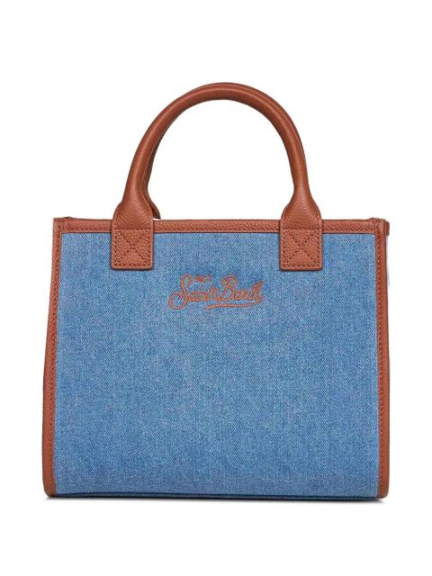MC2 Saint Barth midi Vanity logo-embroidered denim tote bag - Blue - zdjęcie produktu nr 2
