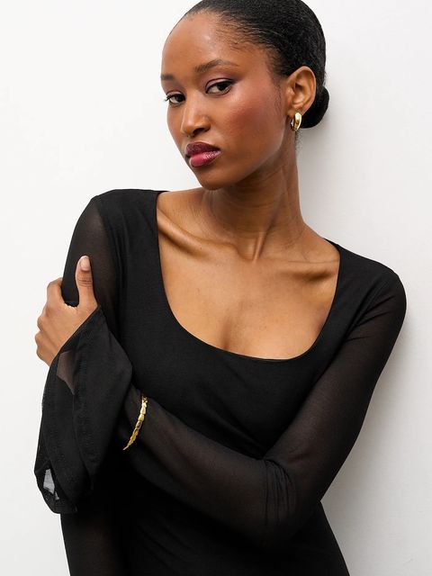 Answear.LAB sukienka kolor czarny maxi rozkloszowana