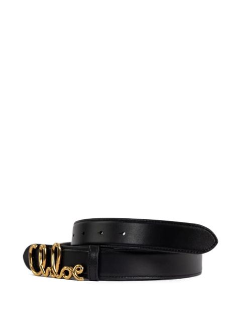 Chloé logo-buckle leather belt - Black - zdjęcie produktu nr 2