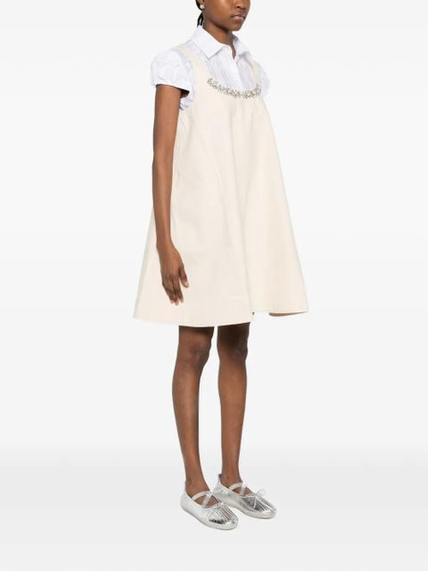 Simone Rocha embellished A-line mini dress - Neutrals