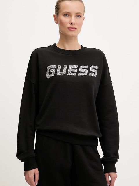 Guess bluza bawełniana PRIMULA damska kolor czarny z aplikacją V5YQ12 KCRP0 - zdjęcie produktu nr 1
