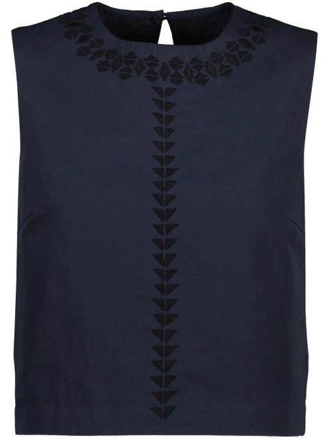 Yves Salomon embroidered top - Blue - zdjęcie produktu nr 1