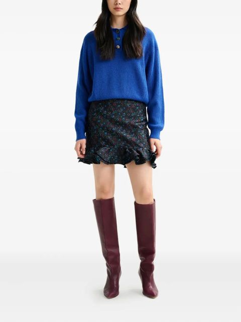 Essentiel Antwerp Imetal embellished polo top - Blue