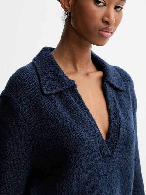 Calvin Klein Jeans sweter wełniany damski kolor granatowy ciepły LV144D341G - zdjęcie produktu nr 2