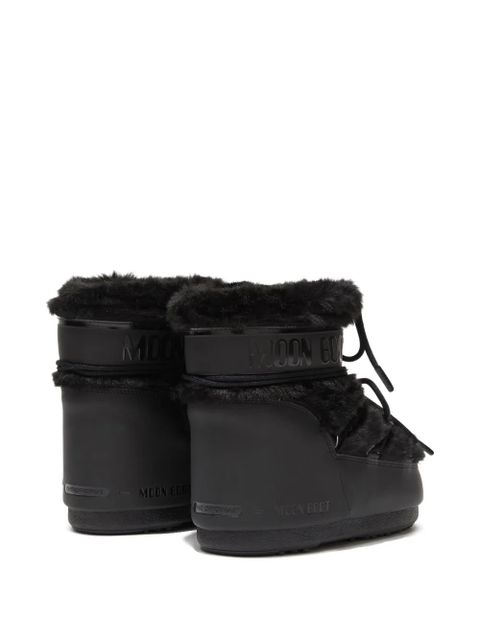 Moon Boot fur lace-up boots - Black