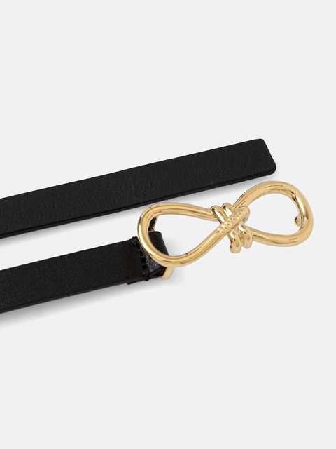 HUGO pasek skórzany damski kolor czarny 50554103 - zdjęcie produktu nr 2